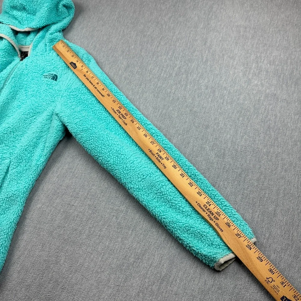 The North Face Jacket Womens Small Blue Small Teddy Fleece Full Zip Hood Pockets